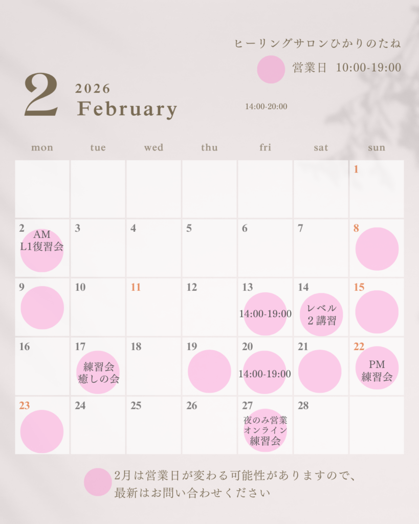 ひかりのたね2月のお知らせ